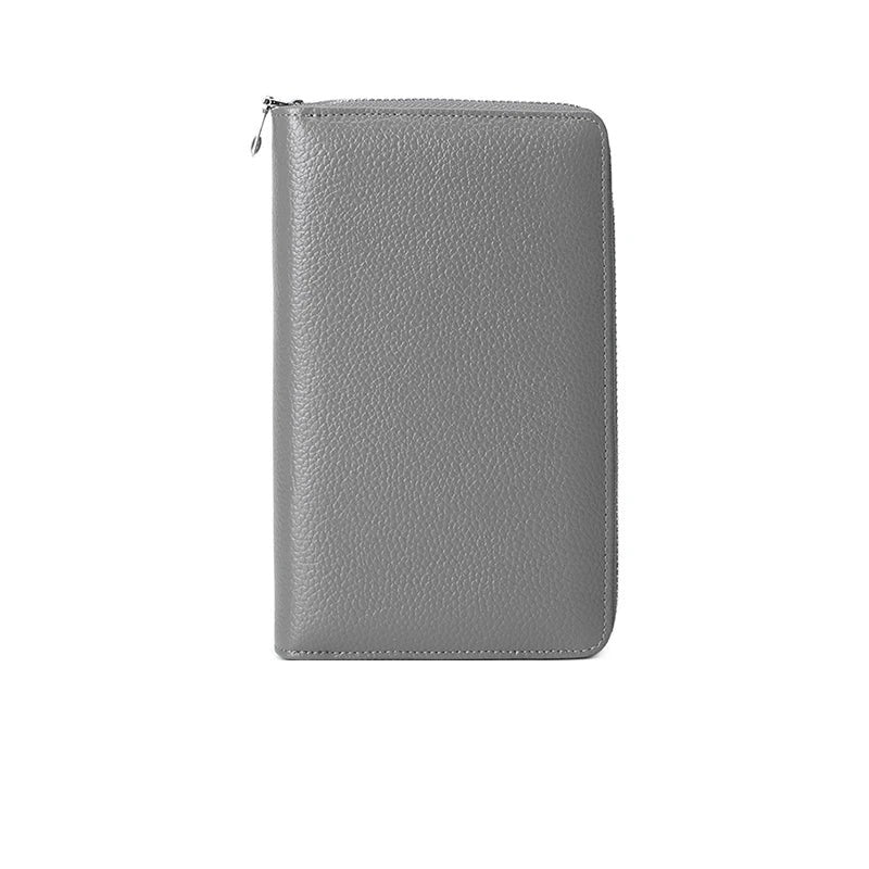 Cartera Larga de Piel de Vaca con Cremallera y RFID