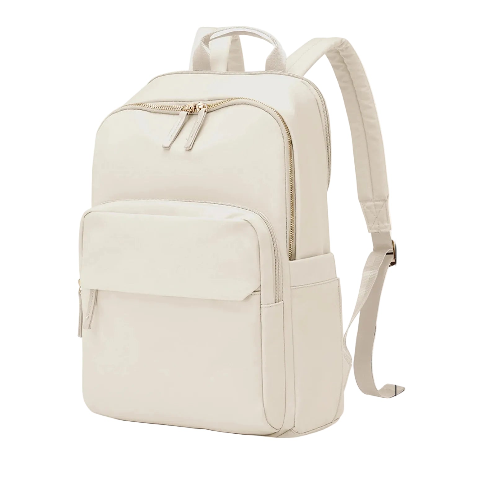 Mochila Unisex Beige de Nylon – Elegancia Minimalista y Uso Diario