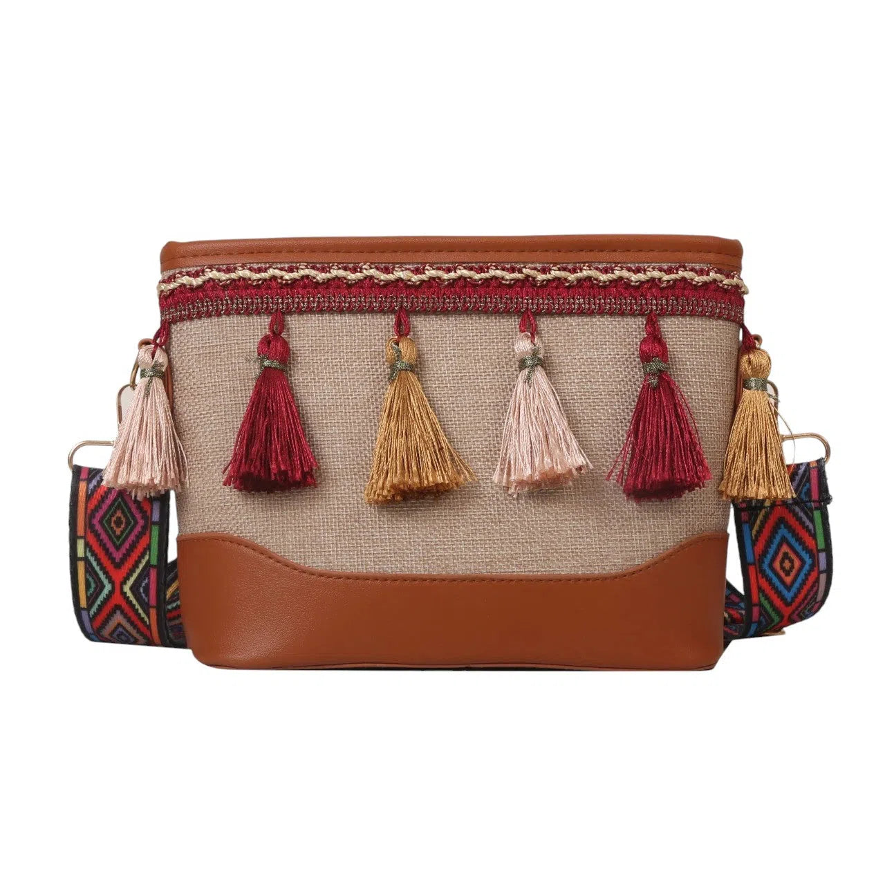 Bolso Bandolera Estilo Peruana Café