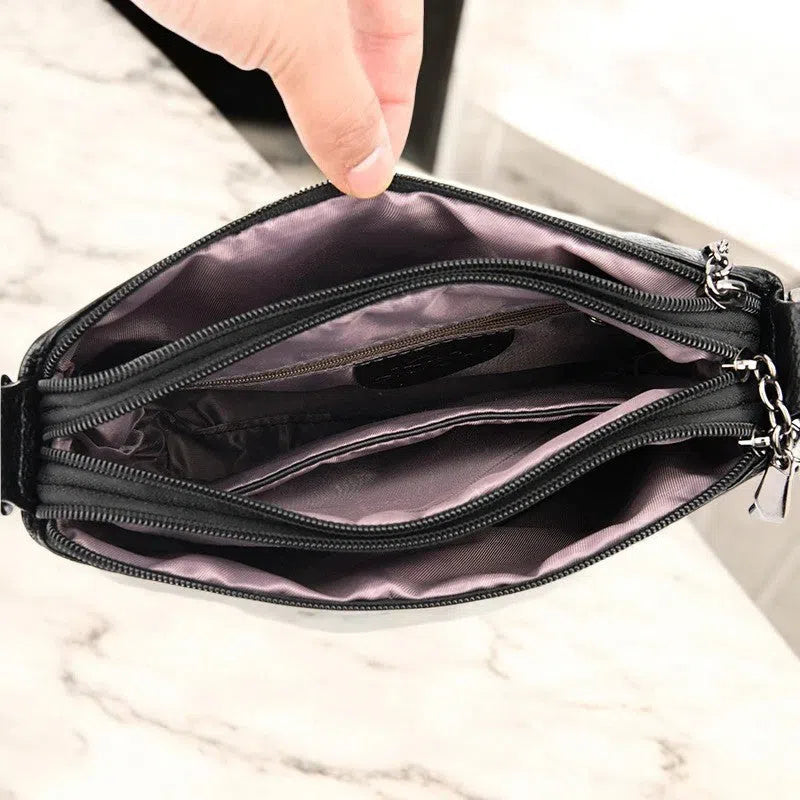 Bolso Bandolera Vintage de Piel de Cocodrilo Gris