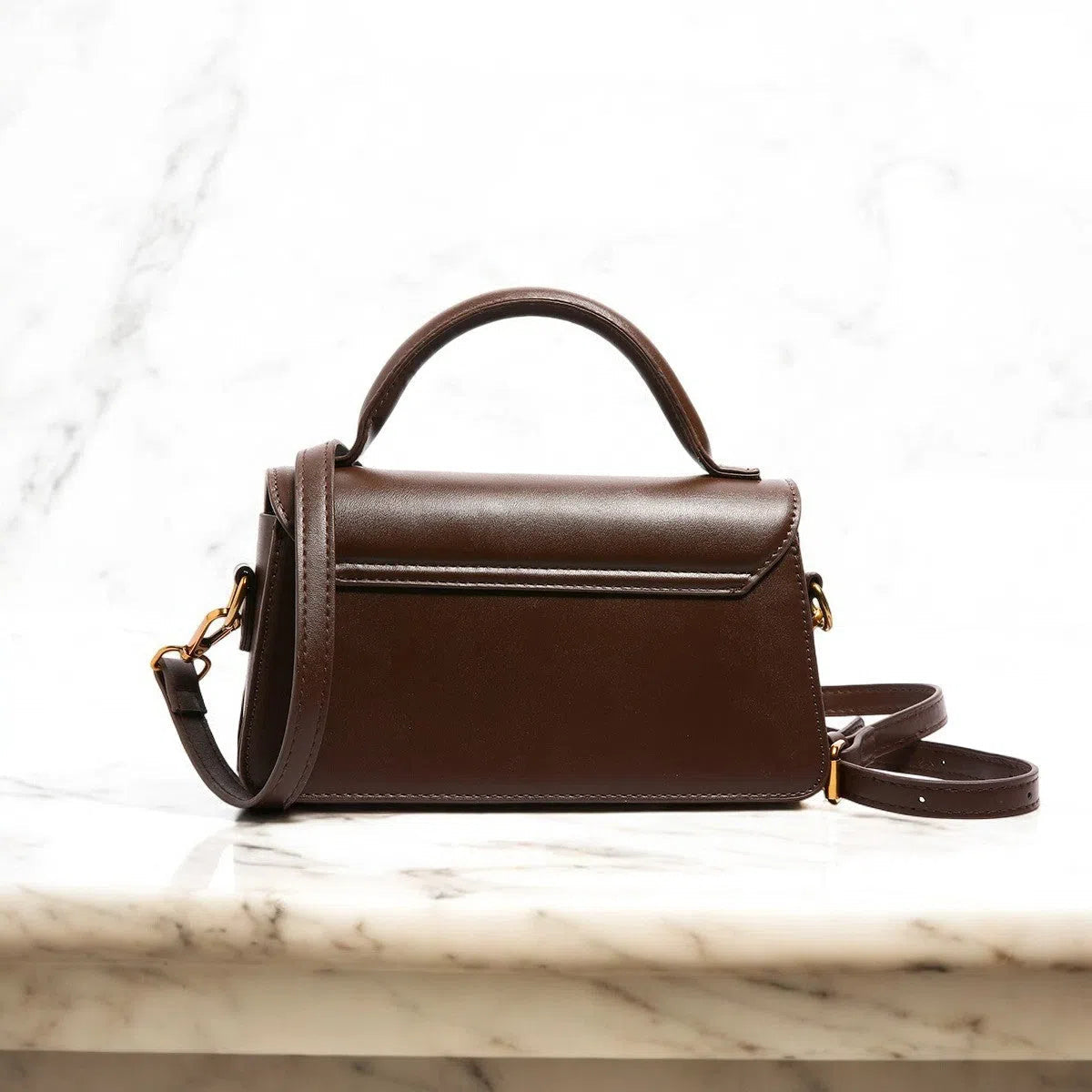 Bolso Bandolera de Cuero PU Café