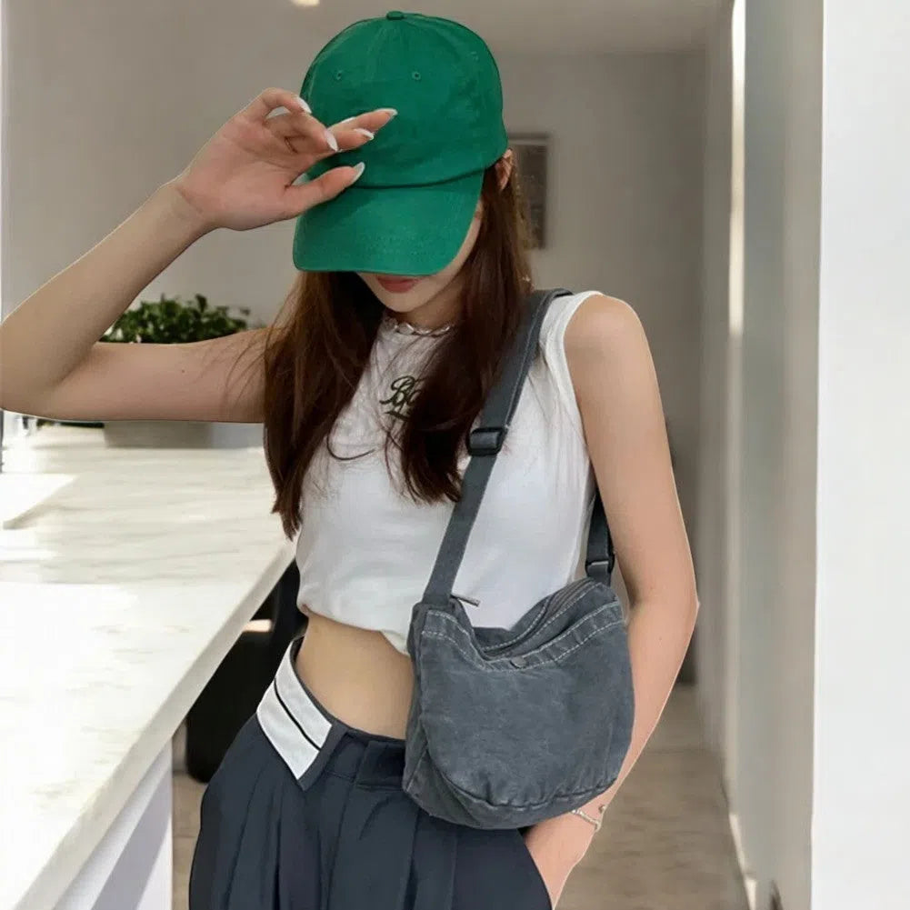 Bolso Bandolera de Lona Estilo Casual