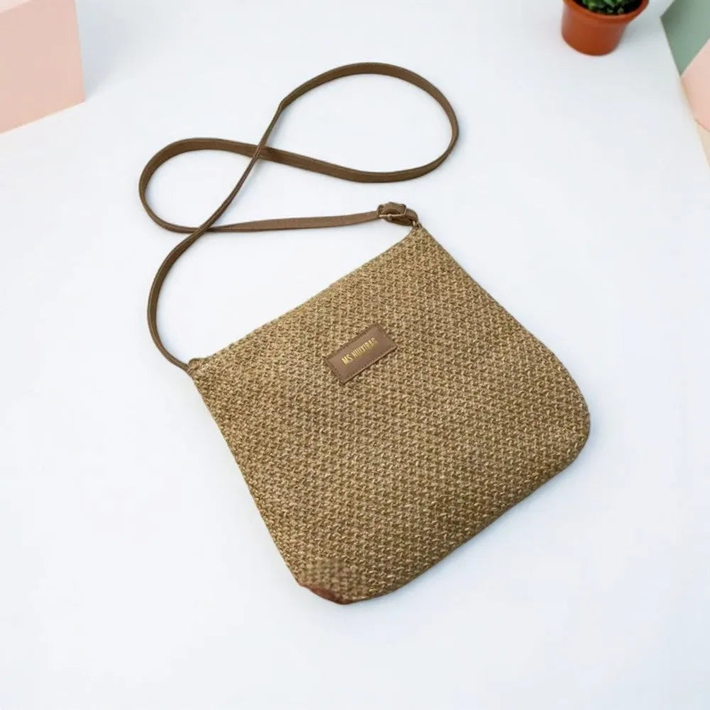 Bolso Bandolera de Paja Estilo Bucket