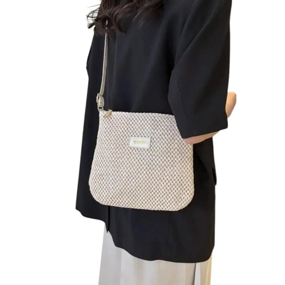 Bolso Bandolera de Paja Estilo Bucket