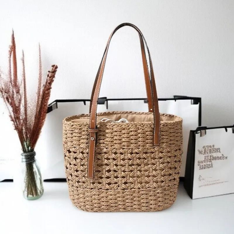 Bolso Bandolera de Rafia Tejido