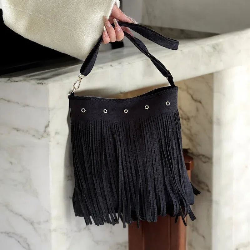 Bolso Flecos Casual Tipo Bandolera