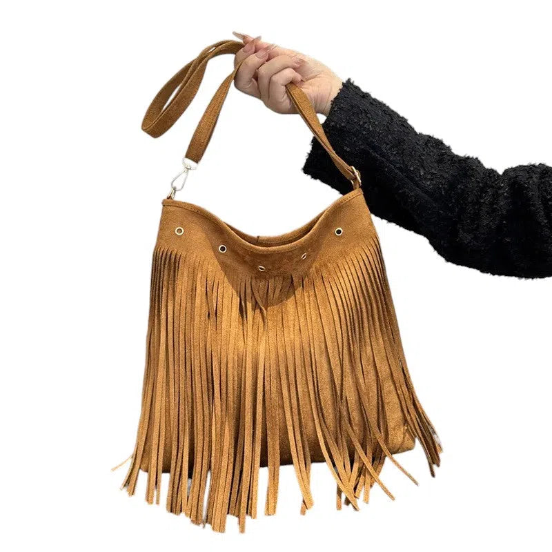Bolso Flecos Casual Tipo Bandolera