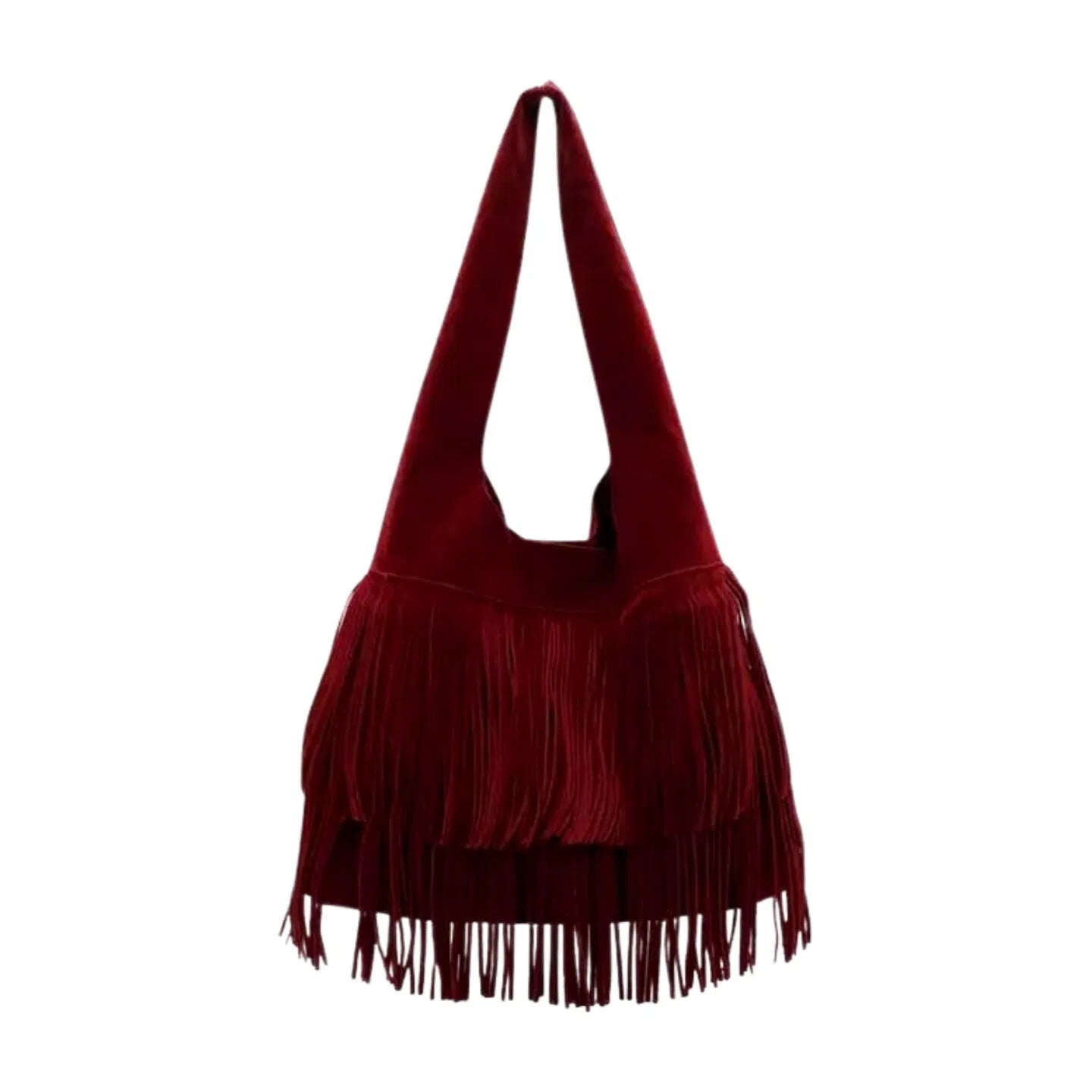 Bolso Flecos de Gamuza Rojo