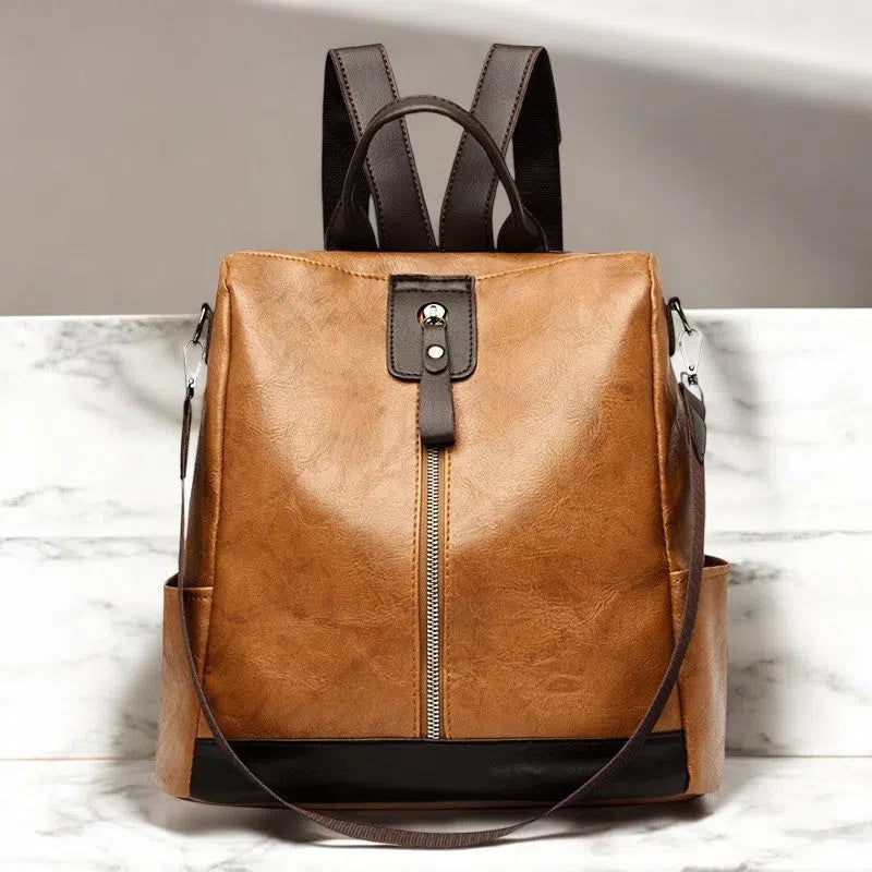 Bolso Mochila y Bandolera Casual de Piel