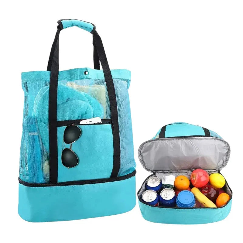 Bolso Playa 2 en 1: Elegancia, Espacio y Frescura en un Solo Diseño