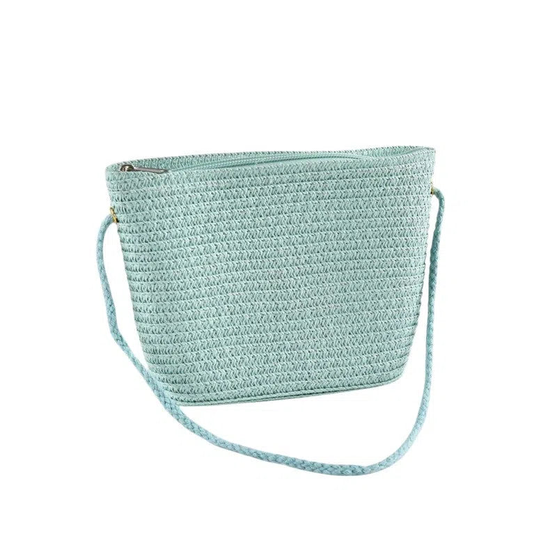 Bolso Playa Mini Tejido de Paja Menta