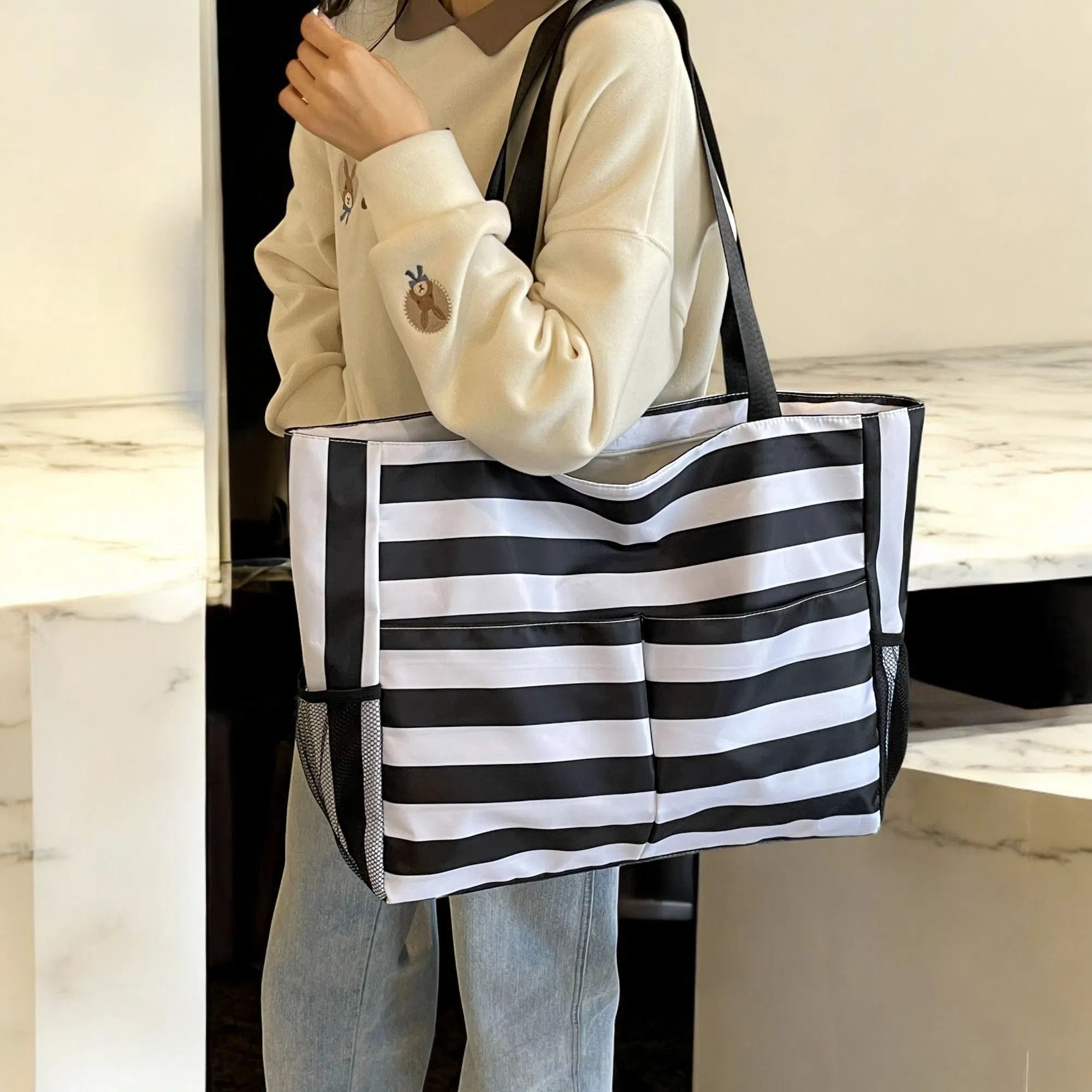 Bolso Playa Oversize de Rayas