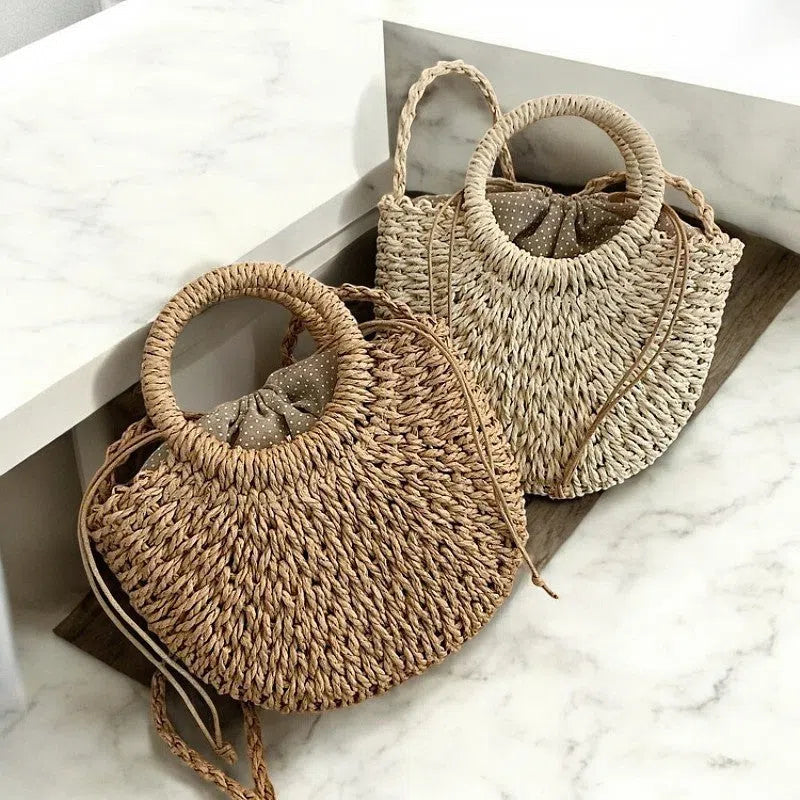 Bolso Rafia Media Luna