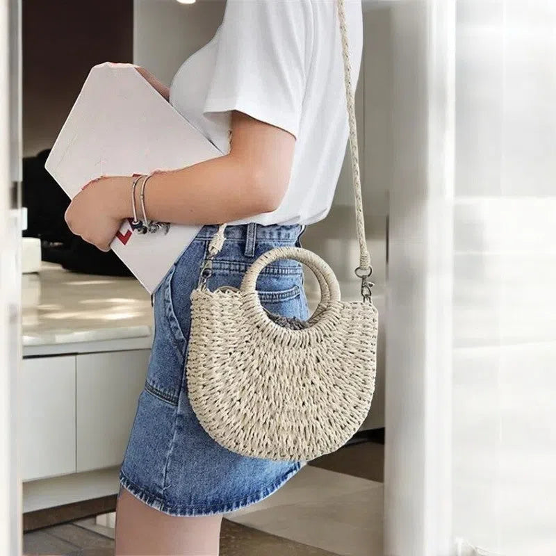 Bolso Rafia Media Luna