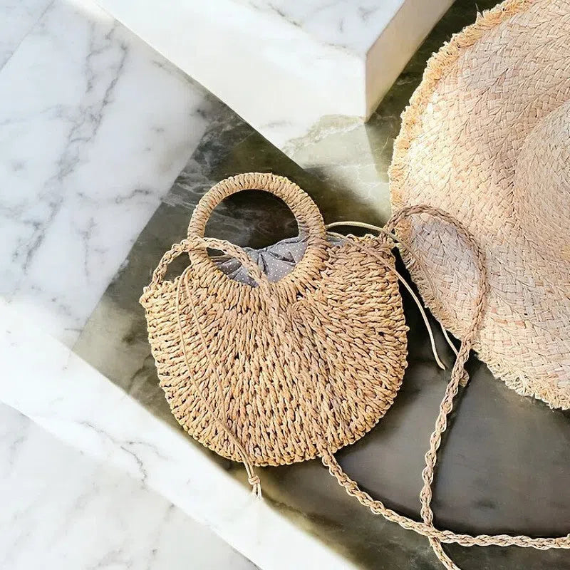 Bolso Rafia Media Luna