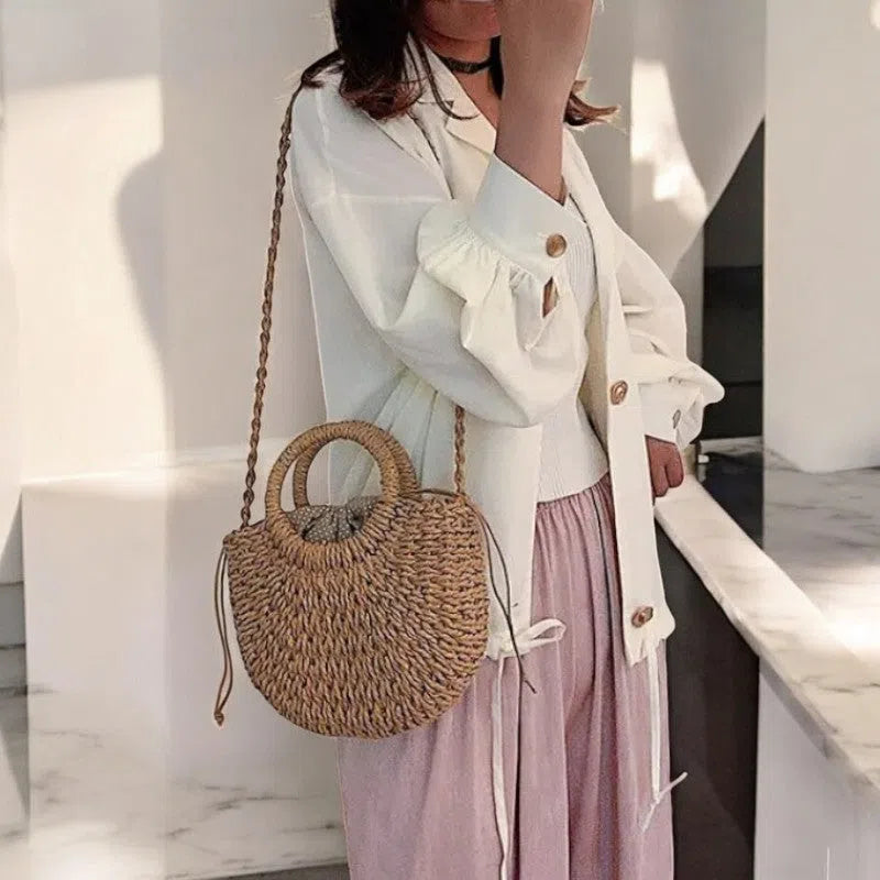 Bolso Rafia Media Luna