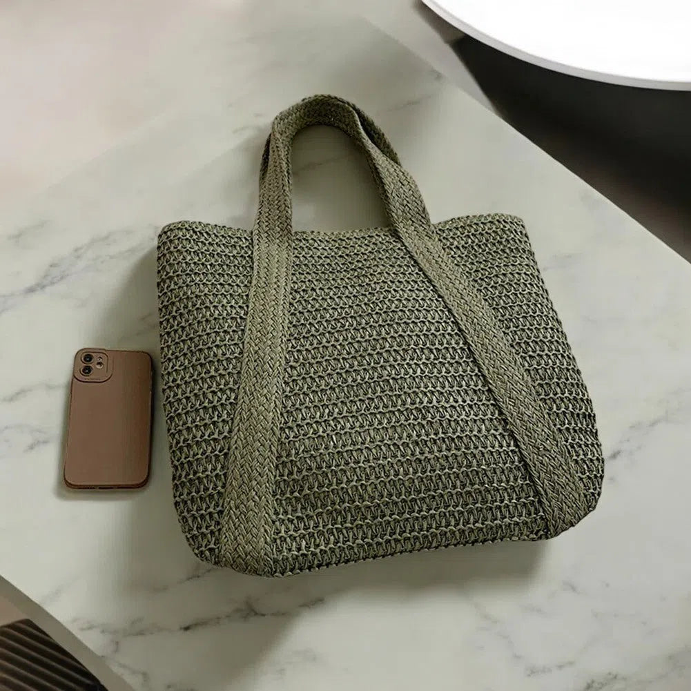 Bolso Rafia Shopper con Flecos