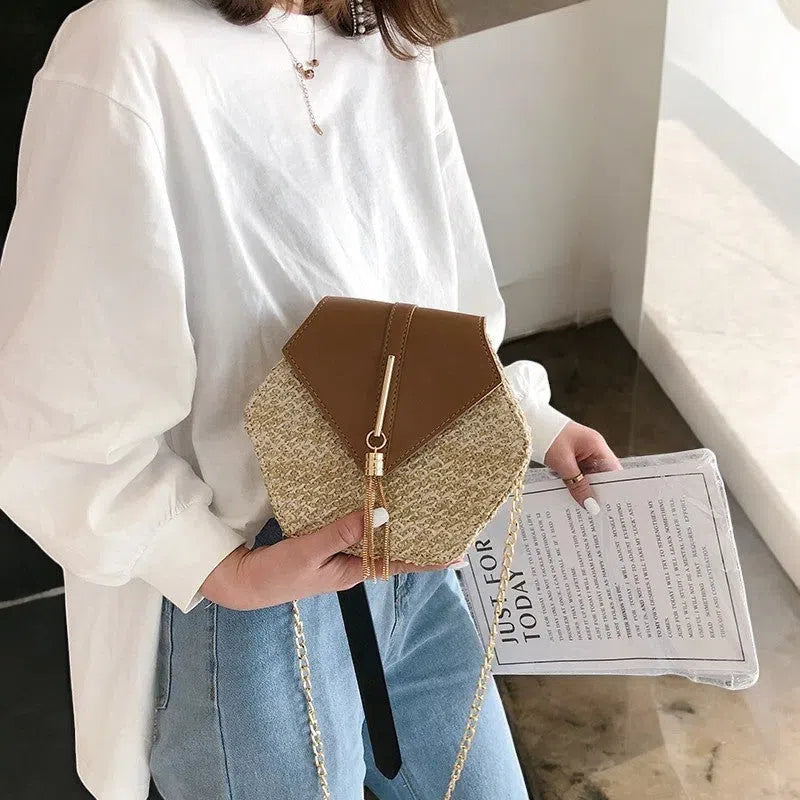 Bolso Rafia en Hexágono