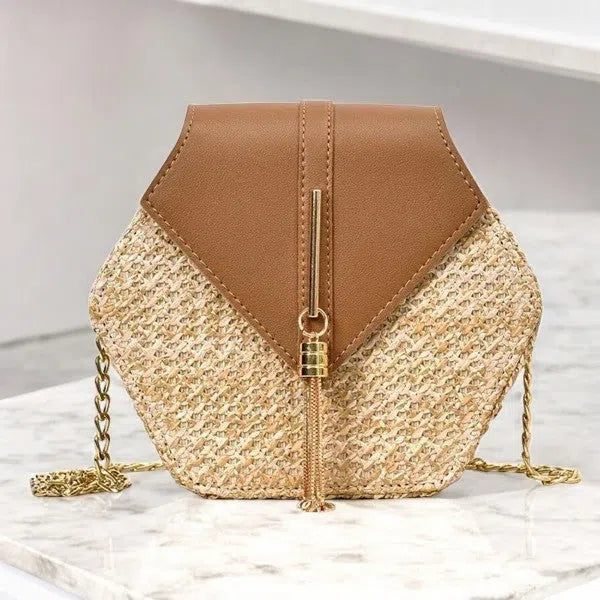 Bolso Rafia en Hexágono