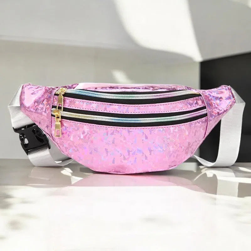 Bolso Riñonera Metálica Neón de Prismas