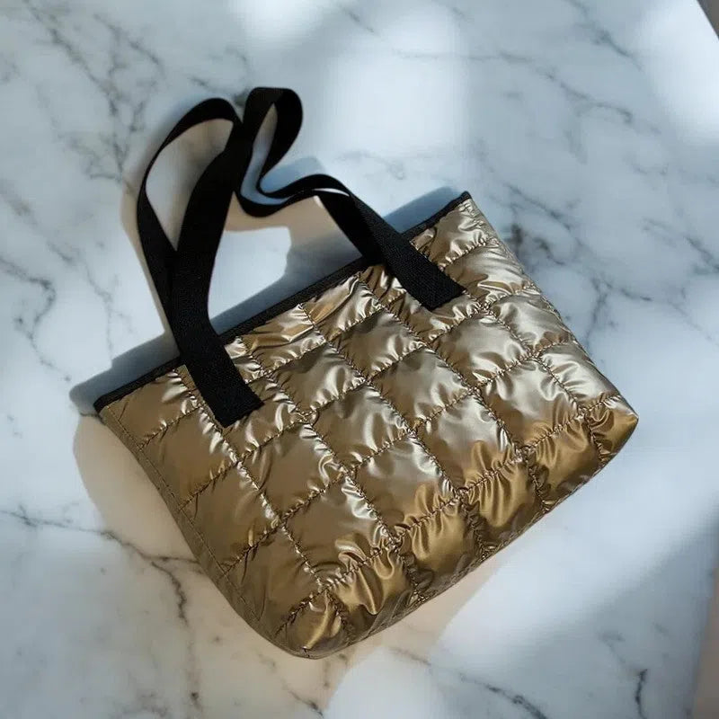 Bolso Shopper Acolchonado Metálico