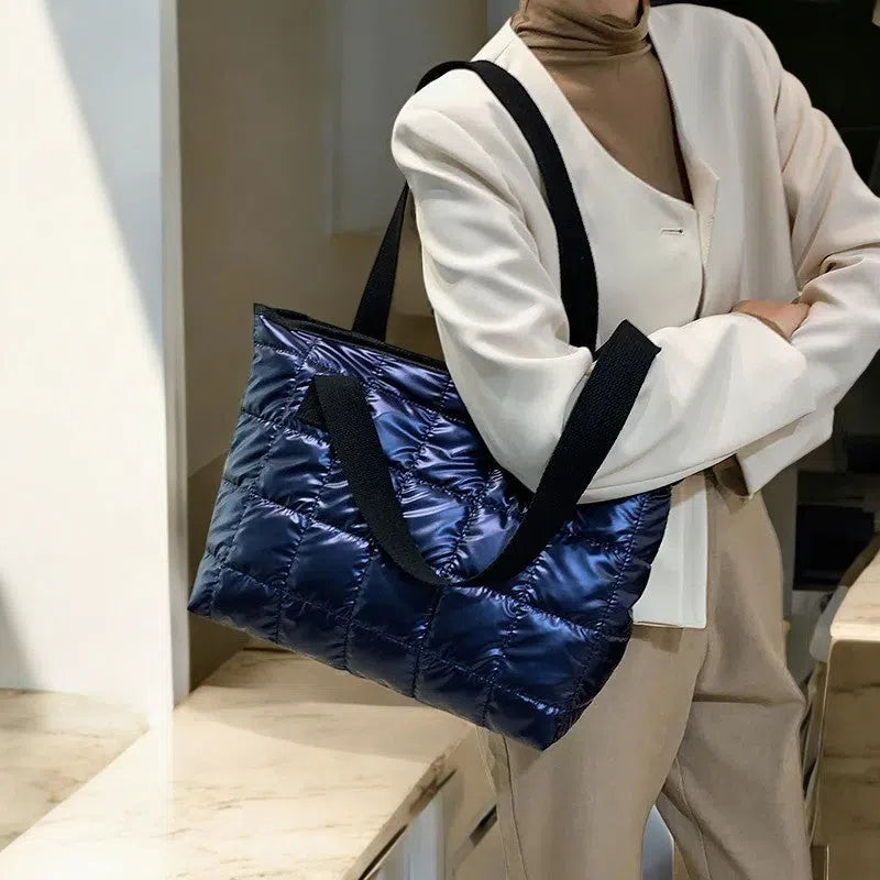 Bolso Shopper Acolchonado Metálico