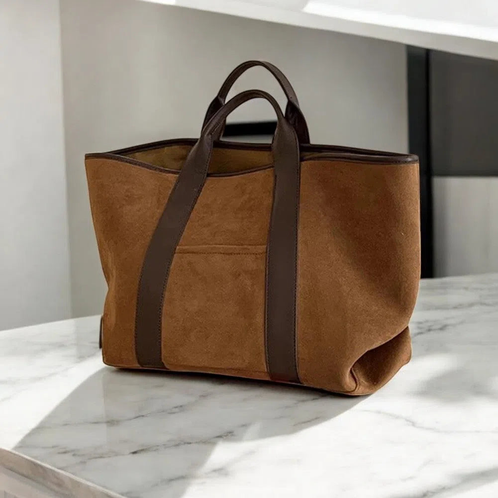 Bolso Shopper Gamuza Elegante Café