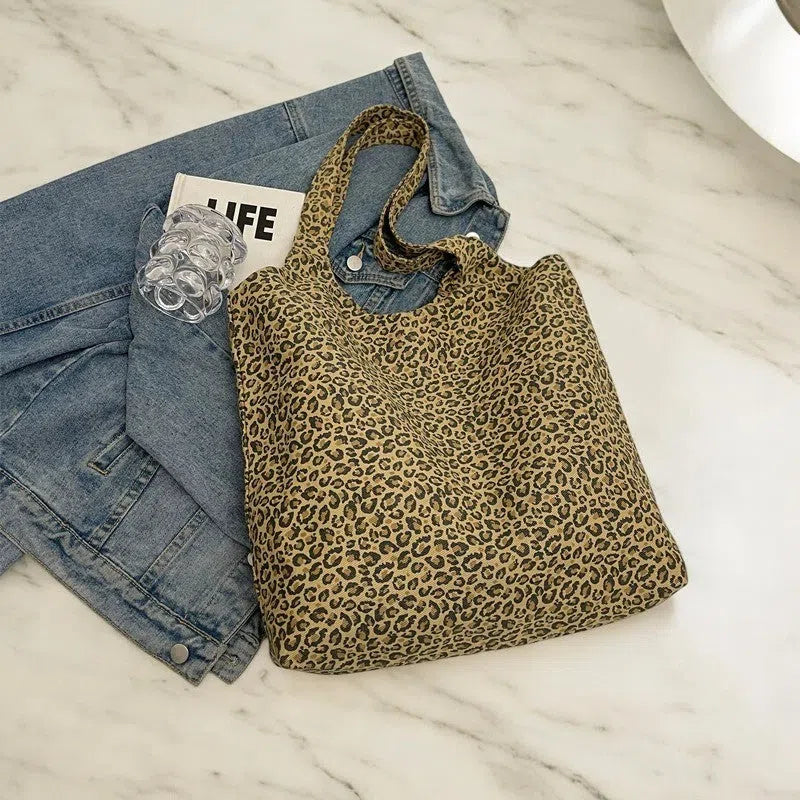 Bolso Shopper de Lona Leopardo
