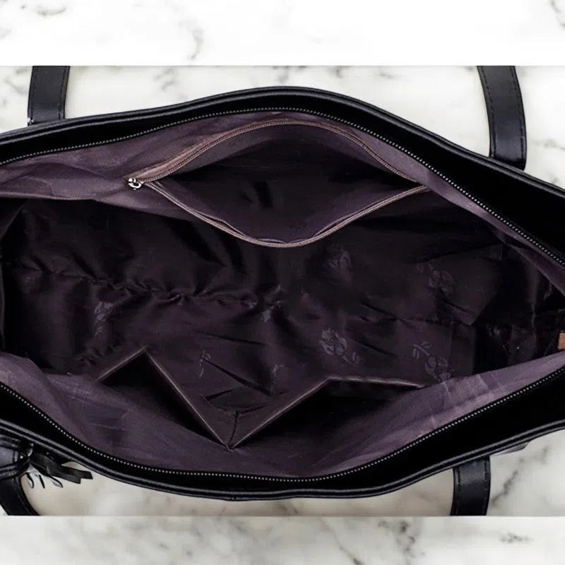 Bolso Shopper de PU con Flecos