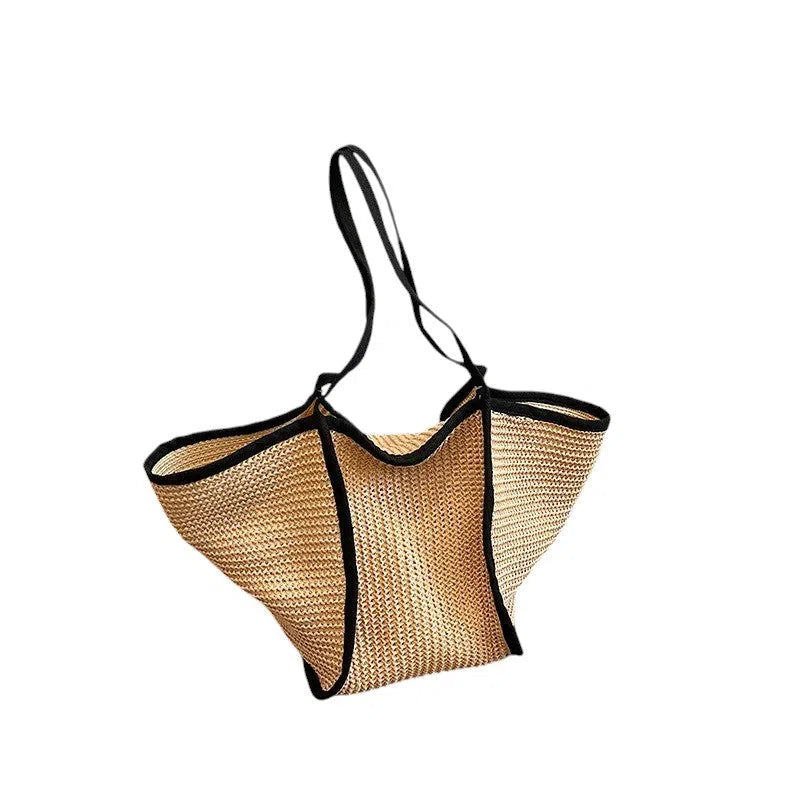 Bolso Shopper de Rafia Negro