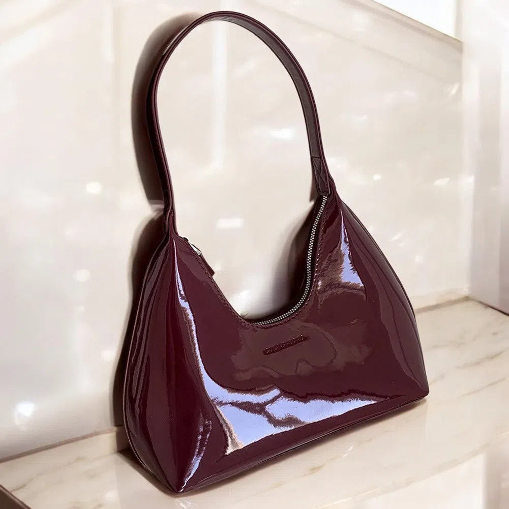 Bolso Tote Bag Efecto Espejo Color Vino
