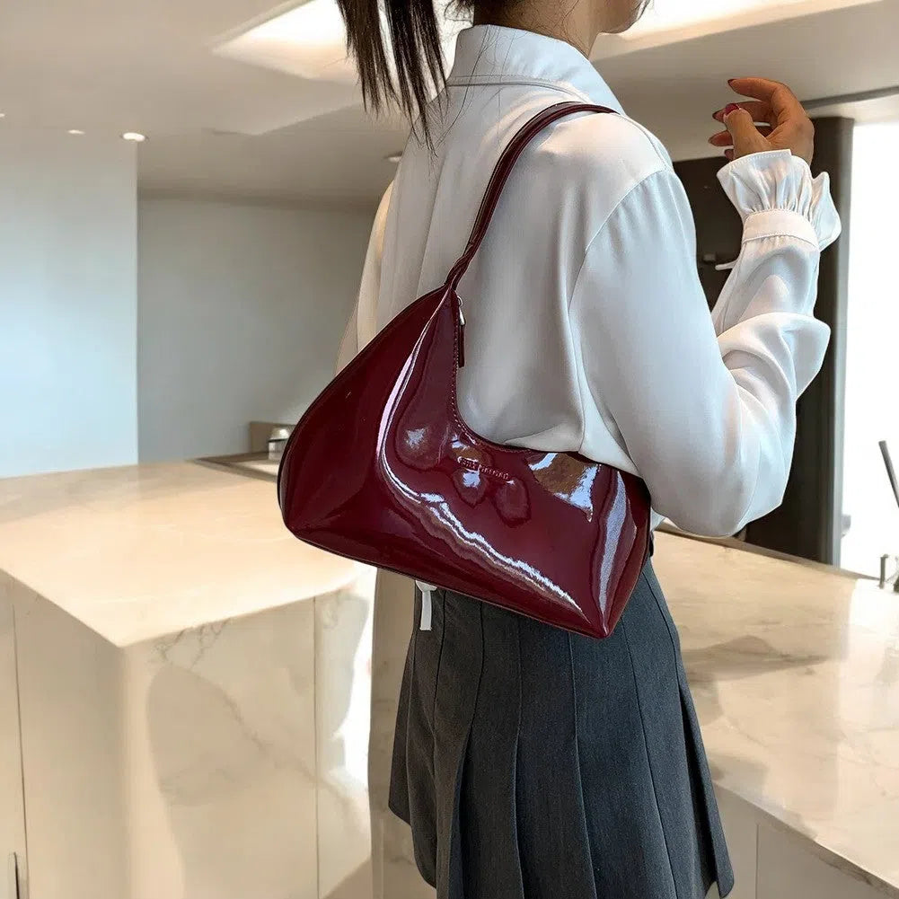 Bolso Tote Bag Efecto Espejo Color Vino