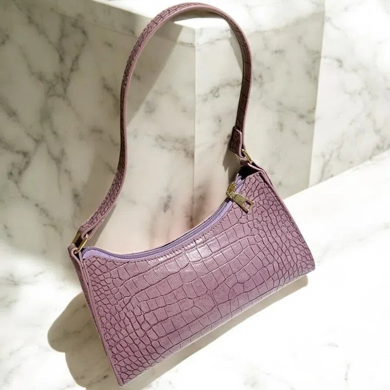 Bolso Tote Bag Estampado Cocodrilo Violeta