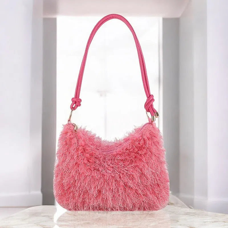 Bolso Tote Bag Peluche Suave Colores