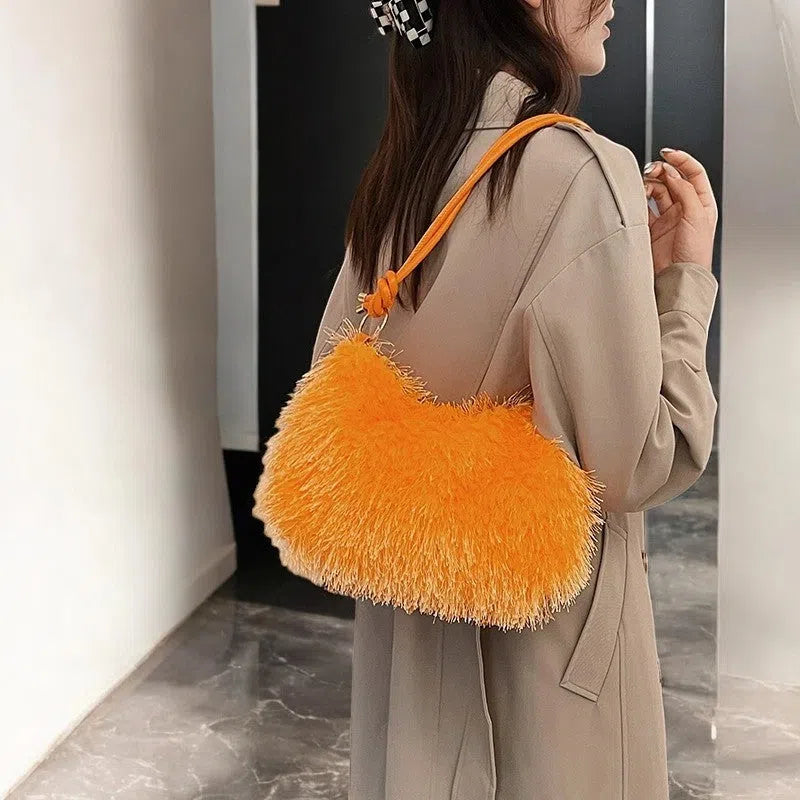 Bolso Tote Bag Peluche Suave Colores