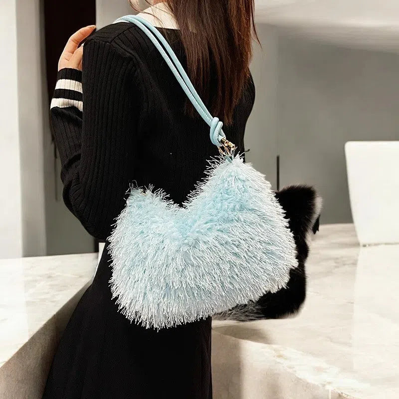 Bolso Tote Bag Peluche Suave Colores