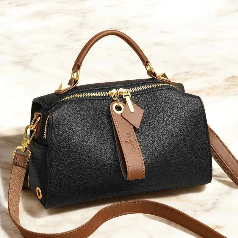 Bolso Tote Bag con Detalles de Cuero Colores Básicos