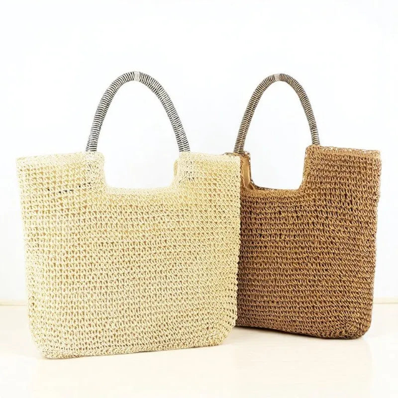 Bolso Tote Bohemio de Paja Amplio