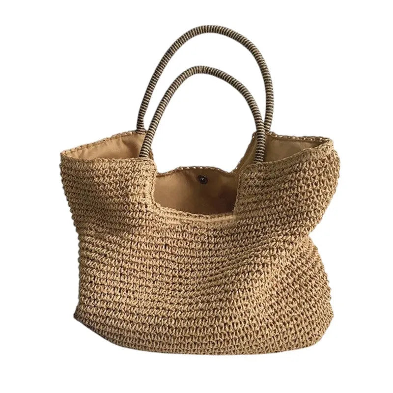 Bolso Tote Bohemio de Paja Amplio