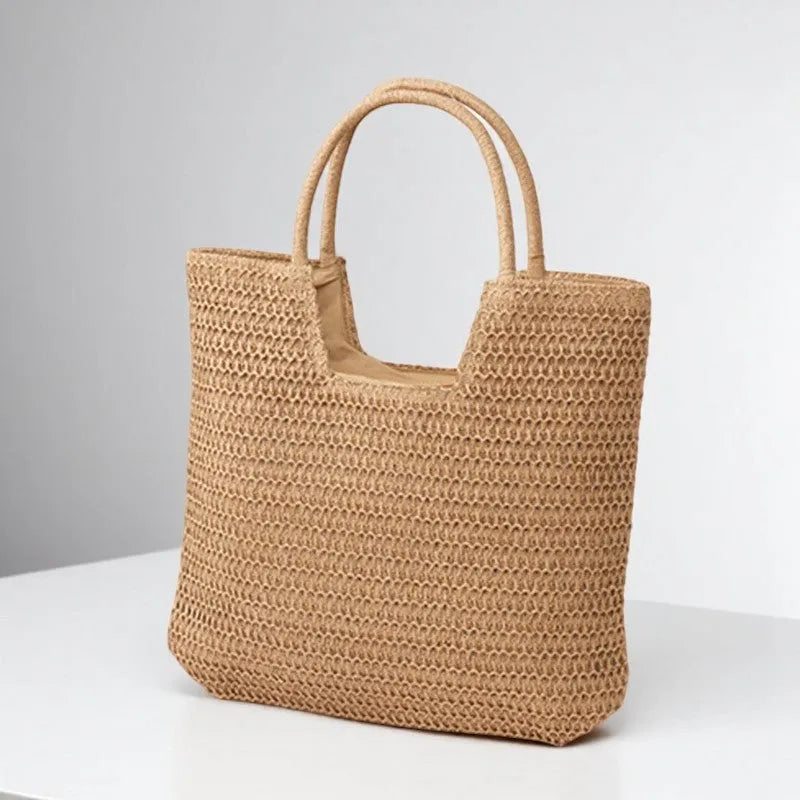 Bolso Tote de Paja Trenzada
