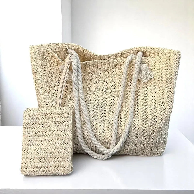 Bolso Tote de Paja para Playa