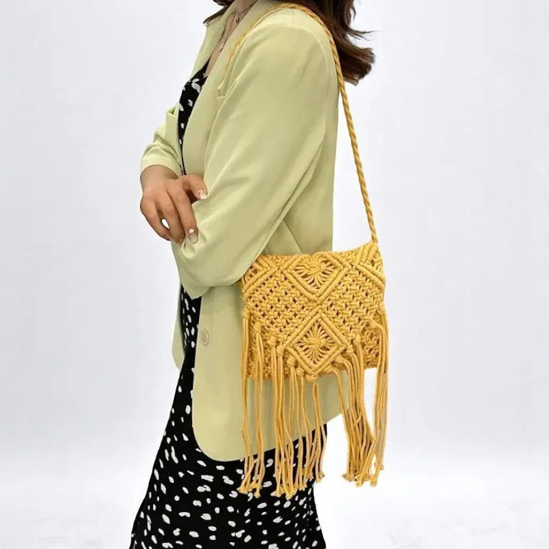 Bolso bandolera de algodón tejido – Color y estilo vibrante para tu día a día