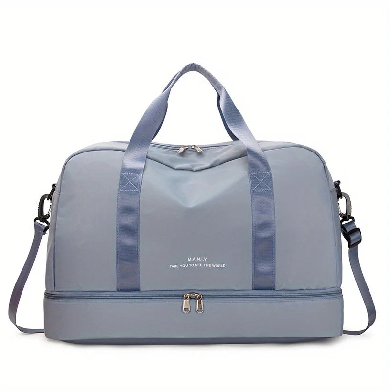 Bolso de Viaje Azul de Nylon para Mujer – Ligero, Versátil y Elegante