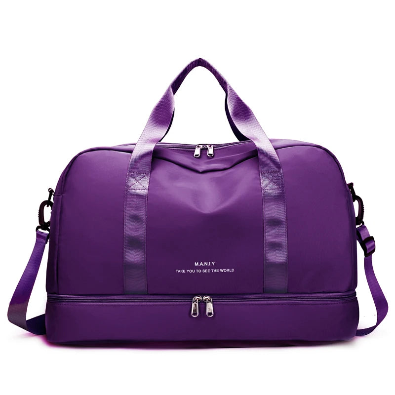 Bolso de Viaje Lila de Nylon para Mujer – Elegancia y Comodidad