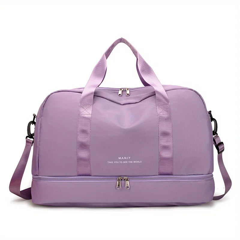 Bolso de Viaje Lila de Nylon para Mujer – Elegancia y Comodidad