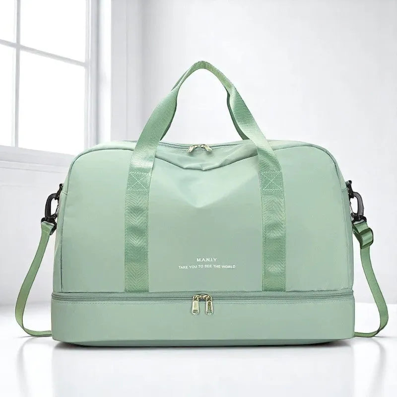 Bolso de Viaje Verde para Mujer – Elegancia Ligera y Gran Capacidad