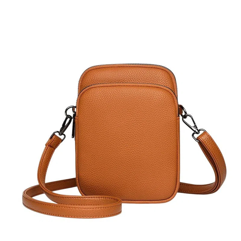 Bolso para Móvil de Cuero Naranja