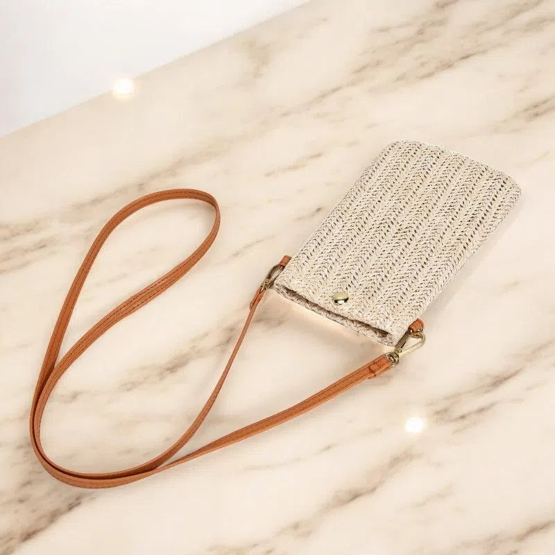 Bolso para Móvil de Rafia con Broche