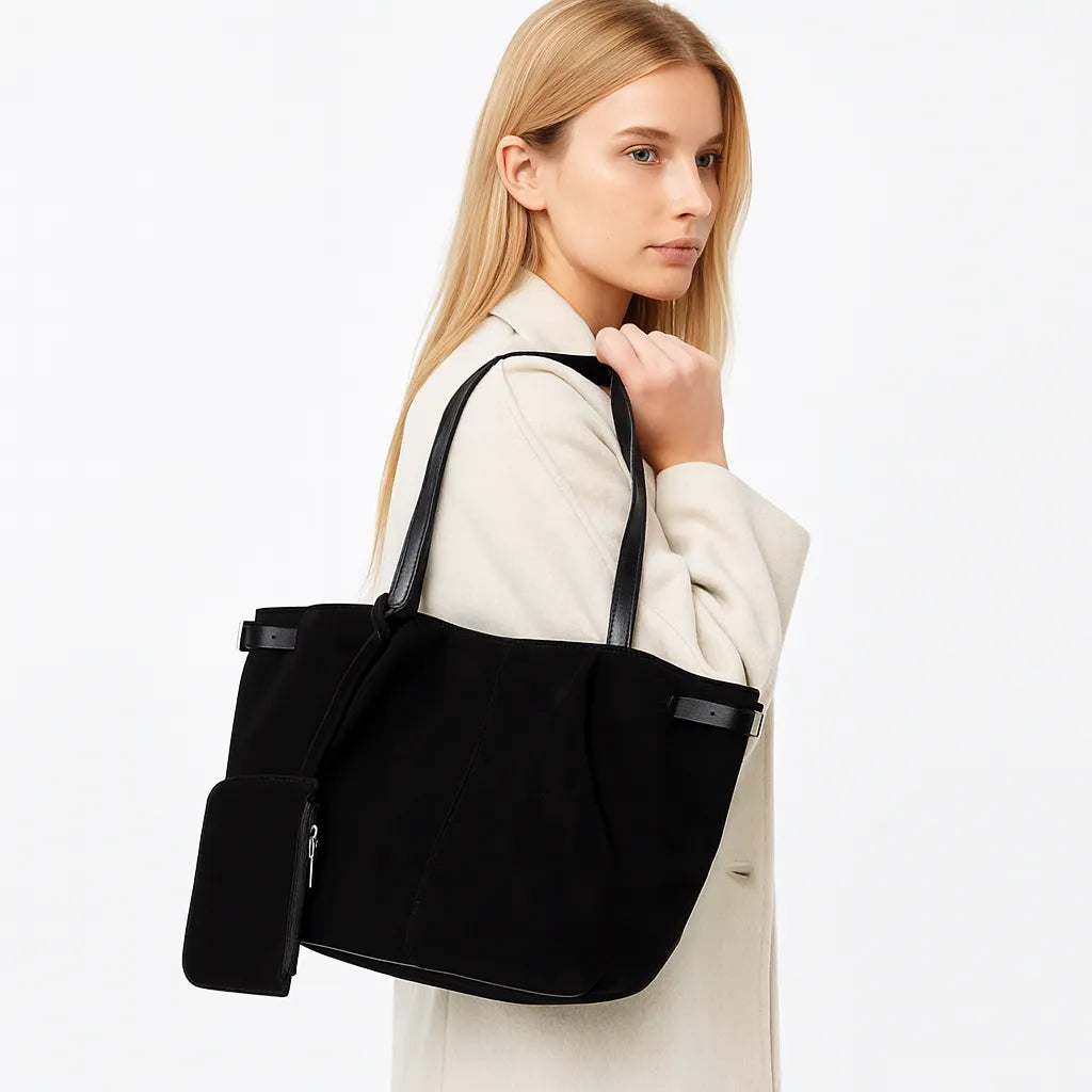 Bolso Shopper de Gamuza Sintética – Elegancia Casual para Mujer