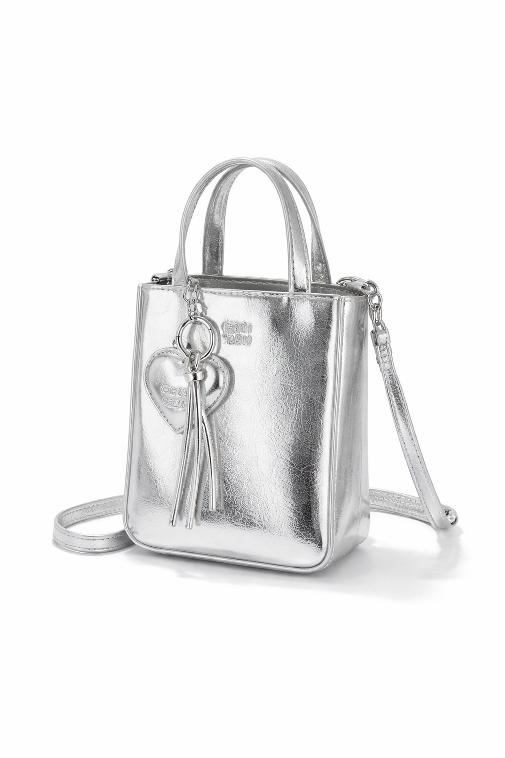 Women's Silver Mini Square Bag – Compact and Elegant